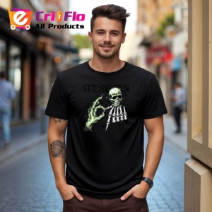 Tricou SIX SEVEN 67 Schelet Rock Style, din bumbac 100%, tricou negru, Copii | Dama | Barbat - Img 3