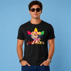 Tricou Skye Patrula Catelului Logo Curcubeu Urban Kids Fashion, din bumbac 100%, tricou negru, Copii | Dama | Barbat - Img 2