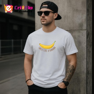 Tricou Smile Like A Banana Ilustratie Banana Galbena, din bumbac 100% , tricou alb pentru Copii | Dama | Barbat - Img 9