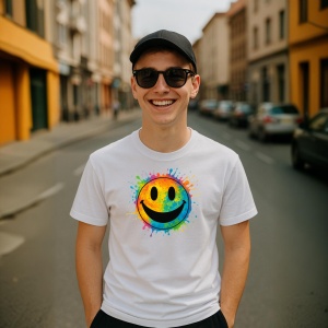 Tricou Smiley Happy Colorat - Copii | Dama | Barbat - Img 7