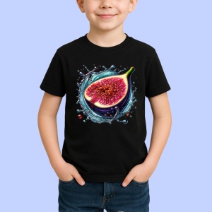 Tricou Smochina si valuri dulci, Fructe, Copii | Dama, culoare negru