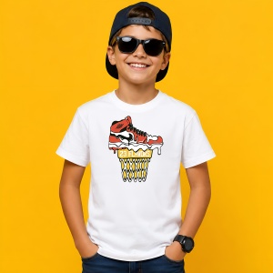 Tricou Sneaker Portocaliu Cos Baschet Numar 23, din bumbac 100% Copii | Dama | Barbat - Img 2