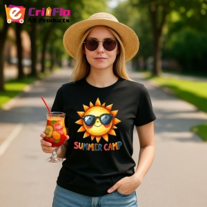 Tricou Soare vesel cu ochelari text summer camp desen de vacanta copii Copii | Dama | Barbat Barbat - Img 22
