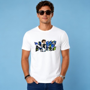 Tricou Soccer Boy Player Urban Graffiti Blue Black Street Art, din bumbac 100% Copii | Dama | Barbat - Img 3