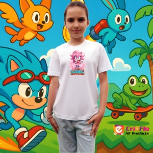 Tricou Sonic Amy - Gingasie Magica Copii | Dama | Barbat - Img 4