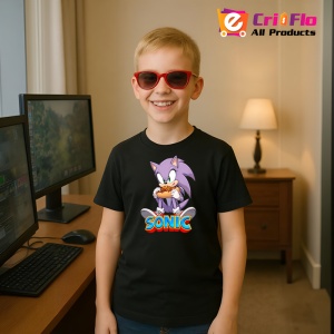 Tricou Sonic Mov - Pizza cu Stil Copii | Dama | Barbat - Img 5
