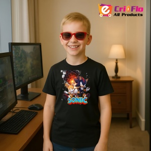 Tricou Sonic Tails si Shadow - Explozie de Actiune Copii | Dama | Barbat - Img 5