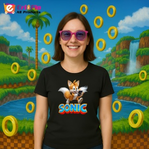 Tricou Sonic Tails - Tehnologie in Actiune Copii | Dama | Barbat - Img 3
