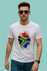 Tricou South Africa Steag Splash Art, Copii | Dama | Barbat