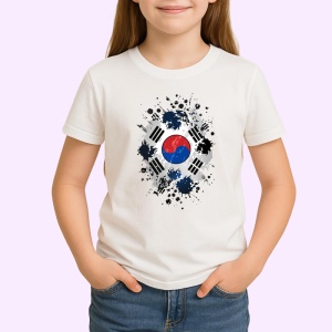 Tricou South Korea Steag Splash Art, Copii | Dama | Barbat - Img 3