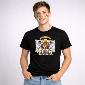 Tricou South Korea World Cup 2026 Fifa V2, din bumbac 100%, tricou negru, Copii | Dama | Barbat