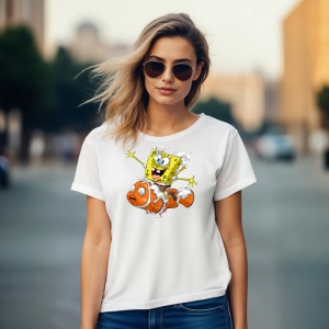 Tricou Sponge & Nemo Tricou Alb - Copii | Dama | Barbat - Img 9