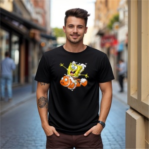 Tricou Sponge & Nemo Tricou Negru - Copii | Dama | Barbat - Img 9