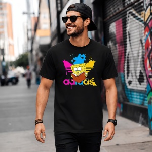 Tricou Spongebob Citind Cartea Vopsea Improscata Logo Mov Urban Design, din bumbac 100%, tricou negru, Copii | Dama | Barbat - Img 5