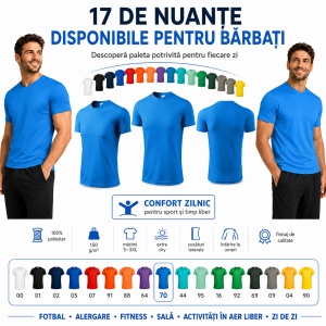 Tricou Sport Bărbați Malfini Fantasy 124, 100% Poliester – Echipament Fotbal, Activități Sportive, Extra Dry, 17 Culori, S–3XL - Img 7