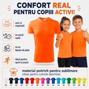 Tricou sport copii Malfini Fantasy 147 – 100% poliester, pentru fete și băieți, ideal pentru activități sportive - Img 9