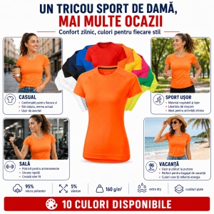Tricou sport damă Malfini Destiny 176, extra dry, slim fit, 95% micro poliester, XS–2XL, 10 culori - Img 6
