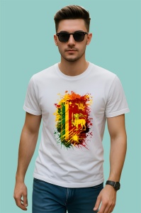 Tricou Sri Lanka Steag Splash Art, Copii | Dama | Barbat - Img 2
