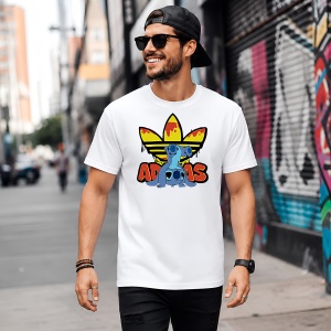 Tricou Stitch Albastru Logo Topit Galben Rosu Urban Street Design, din bumbac 100% Copii | Dama | Barbat - Img 5