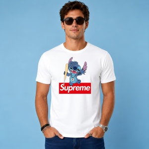 Tricou Stitch Bboy Style Cu Bata Baseball Urban Red Box Logo, din bumbac 100% Copii | Dama | Barbat - Img 3