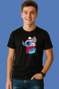 Tricou Stitch Cu Plusul Angel De Craciun, din bumbac 100% Copii | Dama | Barbat