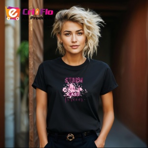 Tricou Storm Dont Last Forever Text Roz Pastel, din bumbac 100%, tricou negru Copii | Dama | Barbat - Img 8