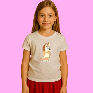 Tricou Stripe Din Bluey Simplu, din bumbac 100%, tricou alb, Copii | Dama | Barbat - Img 2
