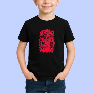 Tricou Strong Muschi Rosu Contur, Copii | Dama | Barbat, culoare negru - Img 2