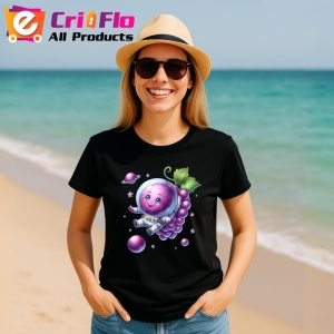 Tricou Strugure amuzant de vara astronaut, Fructe, Copii | Dama, culoare negru - Img 11