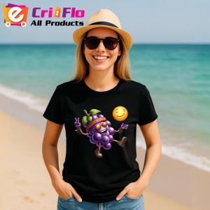 Tricou Strugure amuzant de vara caldura, Fructe, Copii | Dama, culoare negru - Img 11