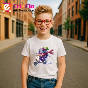 Tricou Strugure amuzant de vara pe scuter, Fructe, Copii | Dama - Img 5