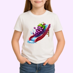Tricou Strugure amuzant de vara pe topogan, Fructe, Copii | Dama