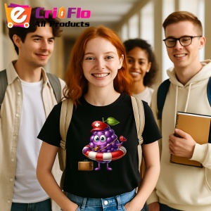 Tricou Strugure amuzant de vara sarind in apa, Fructe, Copii | Dama, culoare negru - Img 10