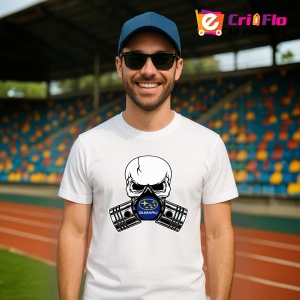 Tricou Subaru Skull Pistons | Unisex Dama si Barbat - Img 3