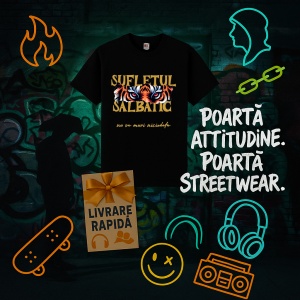 Tricou SUFLETUL SALBATIC Negru, Copii | Dama | Barbat - Img 6