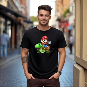 Tricou Super Mario Dragon Winner Tricou Negru - Copii | Dama | Barbat - Img 9