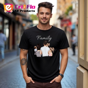 Tricou Tata Copil Ilustratie V2, din bumbac 100%, tricou negru, Dama | Barbat - Img 3