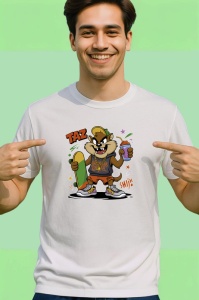 Tricou Tazmanian Devil graffiti TAZMNY portocaliu si mov Copii | Dama | Barbat Barbat - Img 2