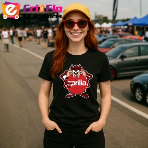 Tricou Tazz Cu Logo Aprilia | Unisex Dama si Barbat - Img 3