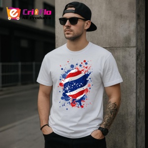 Tricou Thailand Steag Splash Art, Copii | Dama | Barbat, culoare negru - Img 8