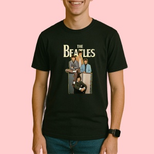 Tricou The Beatles - Group with Amps, muzica Hip-Hop / Rap, Dama | Barbat | Copii, Culoare Negru