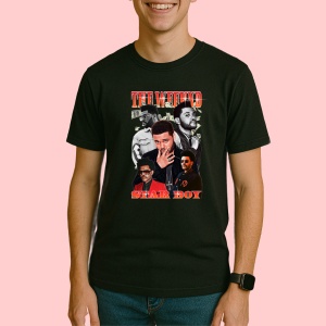 Tricou The Weeknd - Starboy v1, muzica Hip-Hop / Trap, Dama | Barbat | Copii, Culoare Negru
