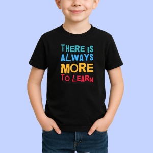 Tricou There Is Always More To Learn Albastru Galben, din bumbac 100%, tricou negru Copii | Dama | Barbat