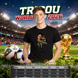 Tricou Thibaut Courtois Belgium World Cup Fifa 2026, din bumbac 100%, tricou negru, Copii | Dama | Barbat - Img 6