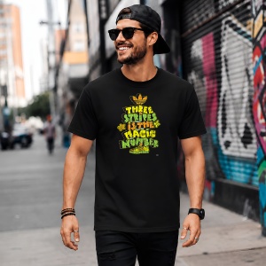 Tricou Three Stripes Magic Number Tipografie Verde Urban Design, din bumbac 100%, tricou negru, Copii | Dama | Barbat - Img 5