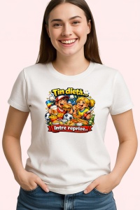 Tricou Tin Dieta Intre Reprize Copii Fotbal Amuzant V1, din bumbac 100% , tricou alb pentru Copii | Dama | Barbat