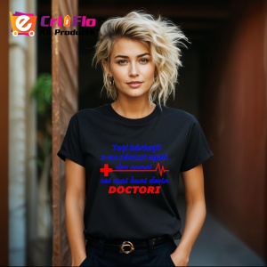Tricou tori barbatii s-au nascut egali dar numai cei mai buni au devin doctori, Copii | Dama | Barbat , tricou negru - Img 4