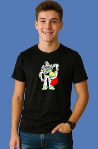 Tricou Toy Story Buzz Lightyear Cu Extraterestru Si Soseta, din bumbac 100% Copii | Dama | Barbat - Img 2