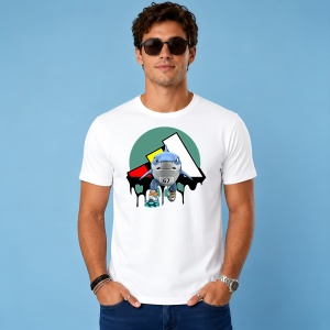 Tricou Tralalero Tralala Rechin Shark Urban Street Fashion Logo Verde Gri, din bumbac 100% Copii | Dama | Barbat - Img 3