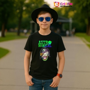 Tricou Travis Scott Astronomical Joker, muzica POP, Dama | Barbat | Copii, Culoare Negru - Img 6